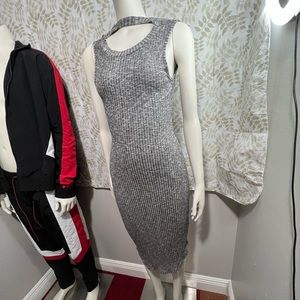 Gray soft rayon low-back dress